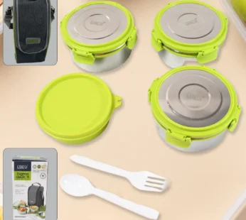 Stainless Steel Tiffin Lunch Box with 4-Side Clip Lock Lid – Leakproof & Airtight