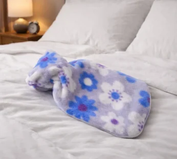 Floral Printed Hot Water Bag – Soft Plush Cover for Pain Relief