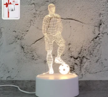 3D Illusion LED Night Lamp with Football Player Design