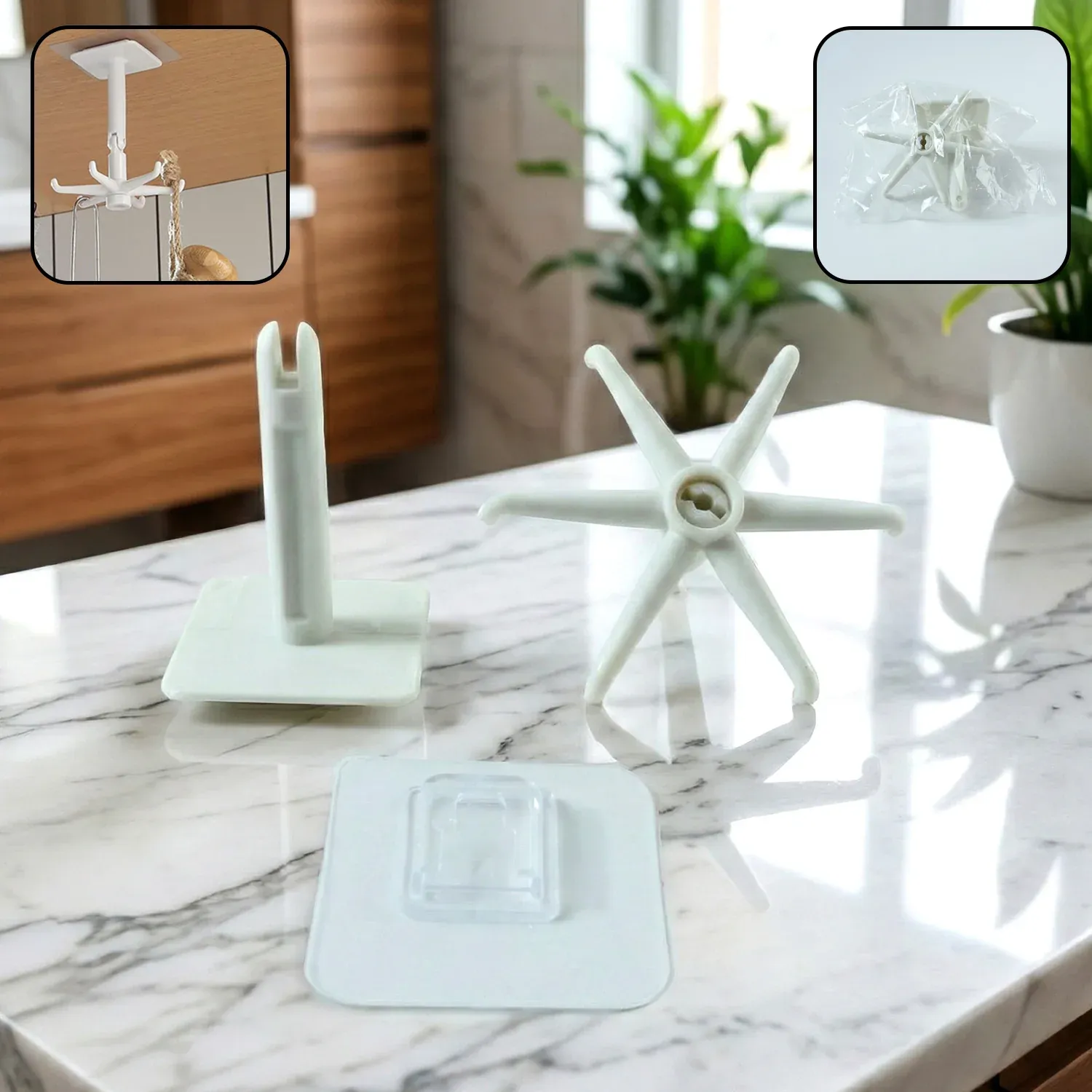 Premium Self-Adhesive Wall Hook – 360° Rotating & Waterproof | GlimmerHome - Buy Online at Alikart
