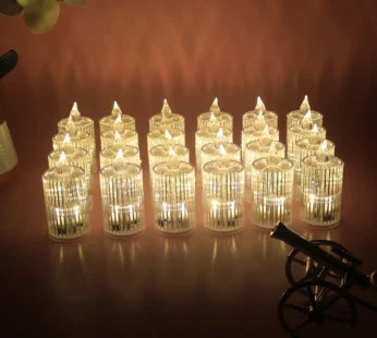 LED Flameless Decorative Candle Set – Smokeless Crystal Design