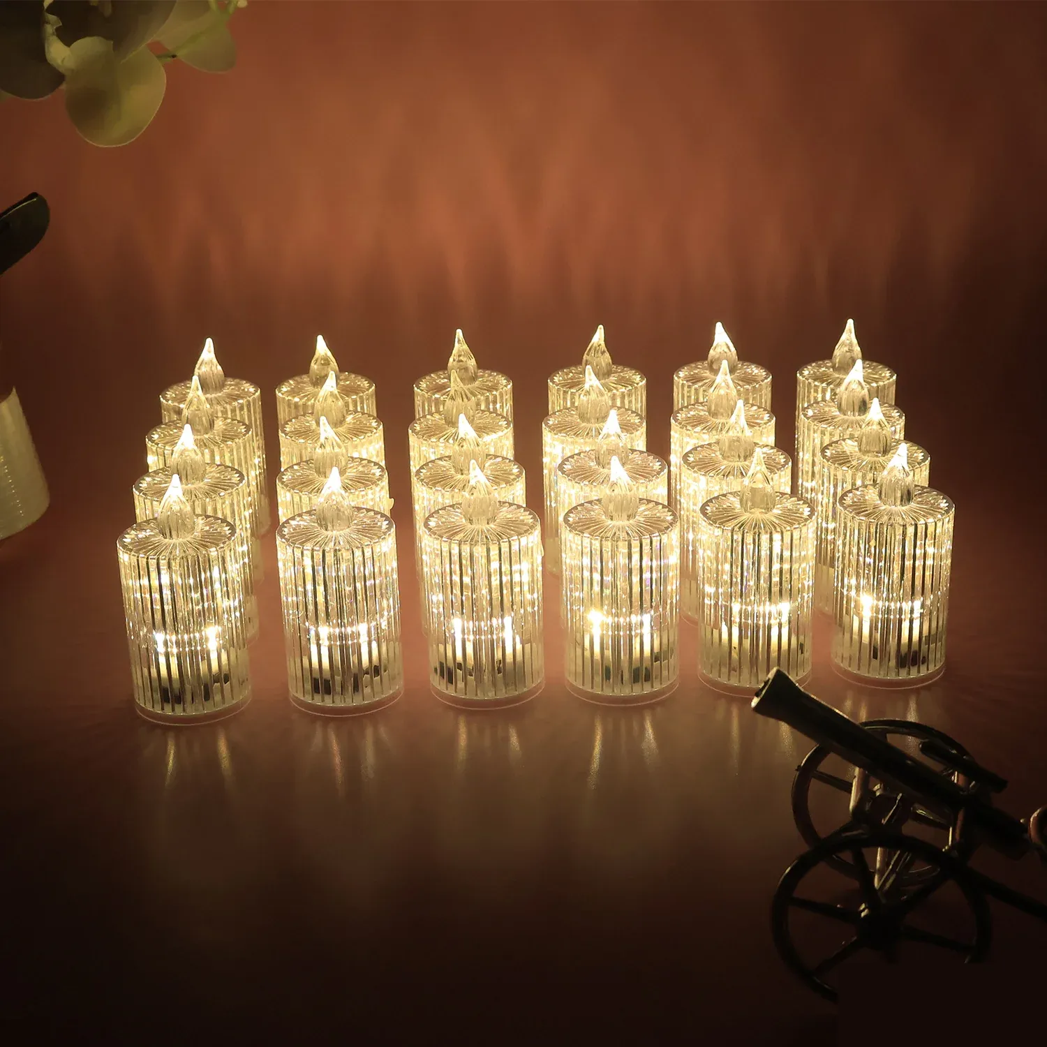 Premium LED Flameless Decorative Candle Set – Smokeless Crystal Design - Buy Online at Alikart