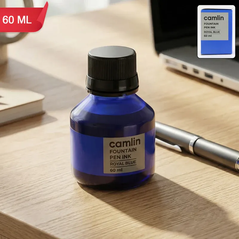 Premium Royal Blue Fountain Pen Ink – Smooth Writing, 60 ml Bottle - Buy Online at Alikart
