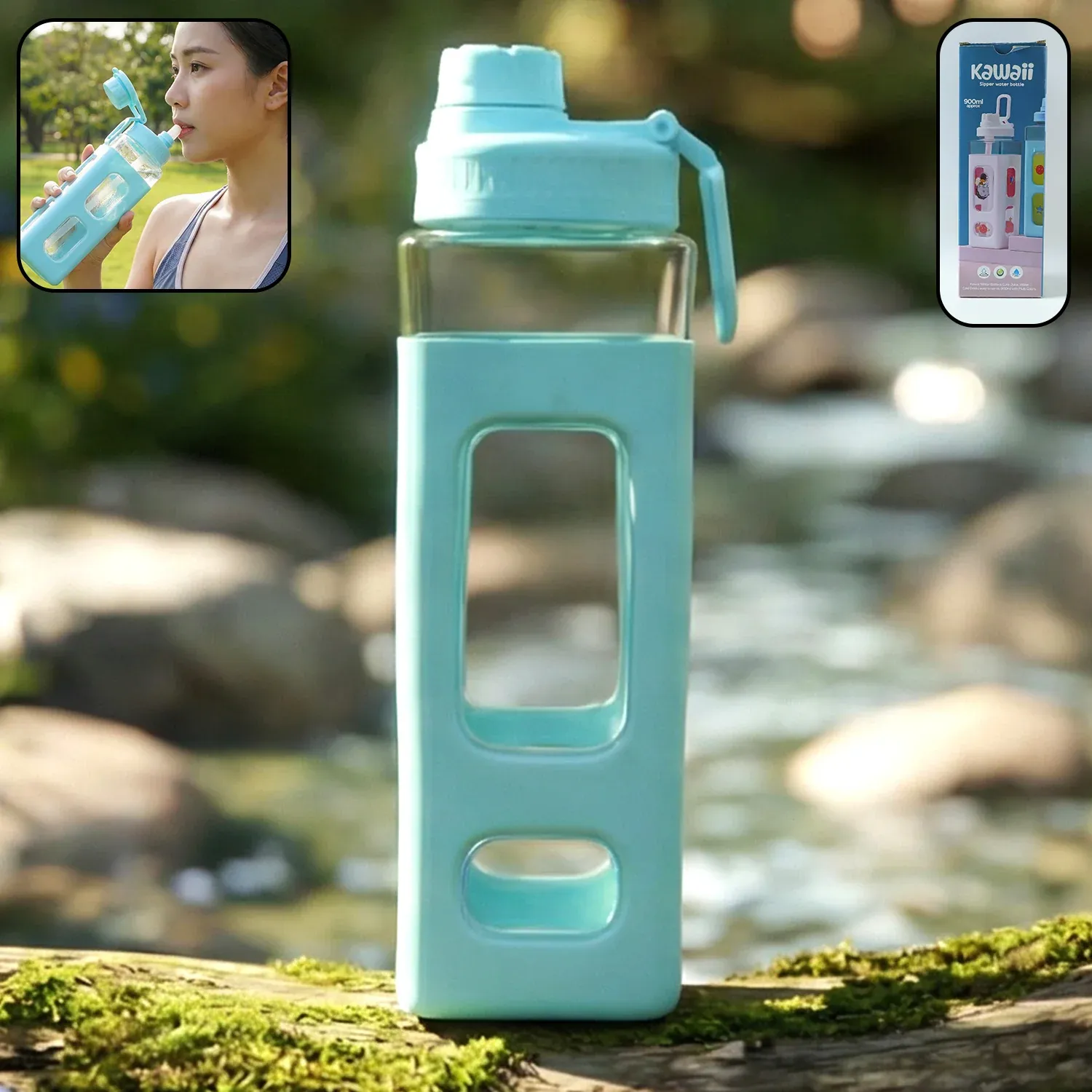 900ml Leakproof Plastic Water Bottle – Large Capacity Flip Lid