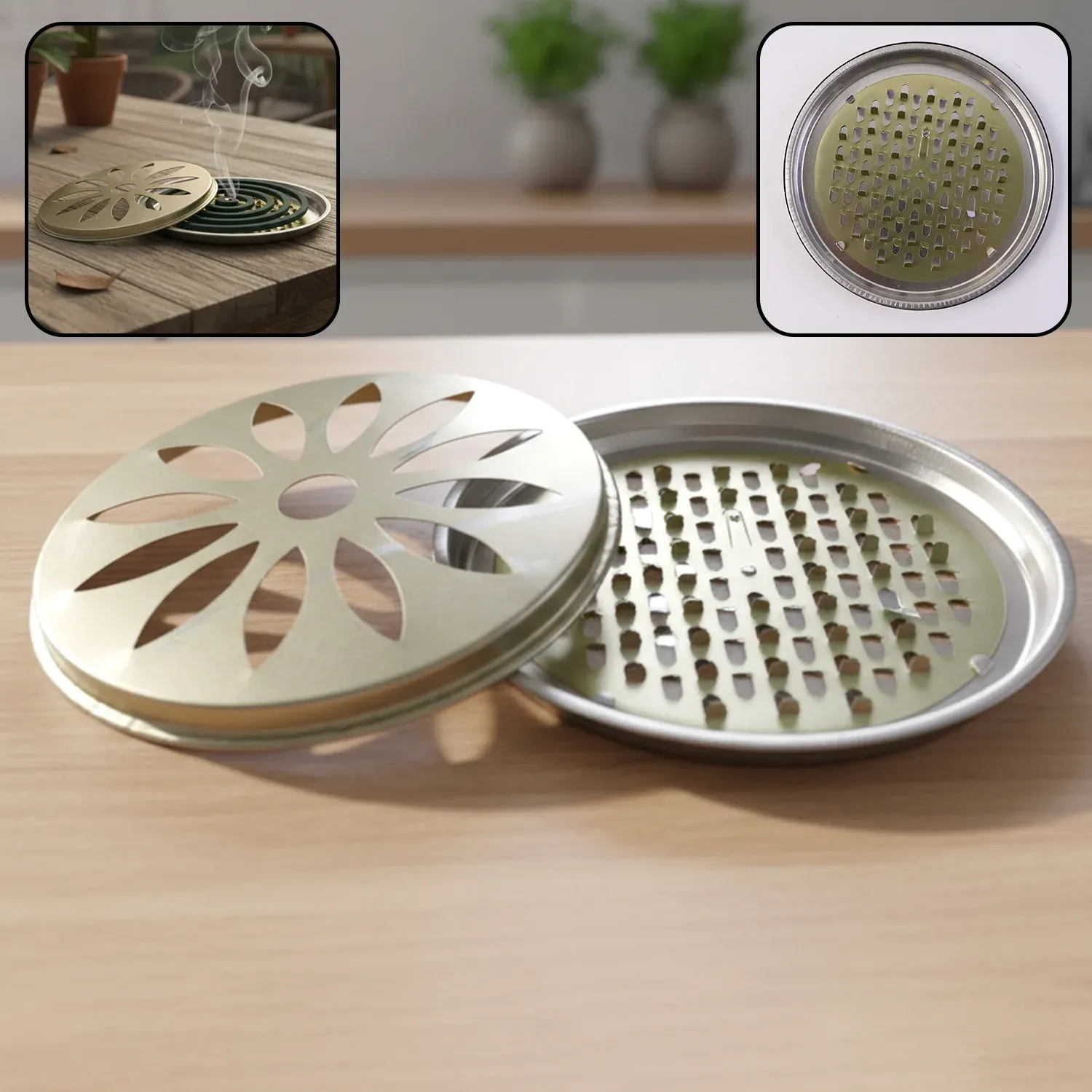 Premium Metal Mosquito Coil Stand with Protective Cover – Durable and Safe - Buy Online at Alikart