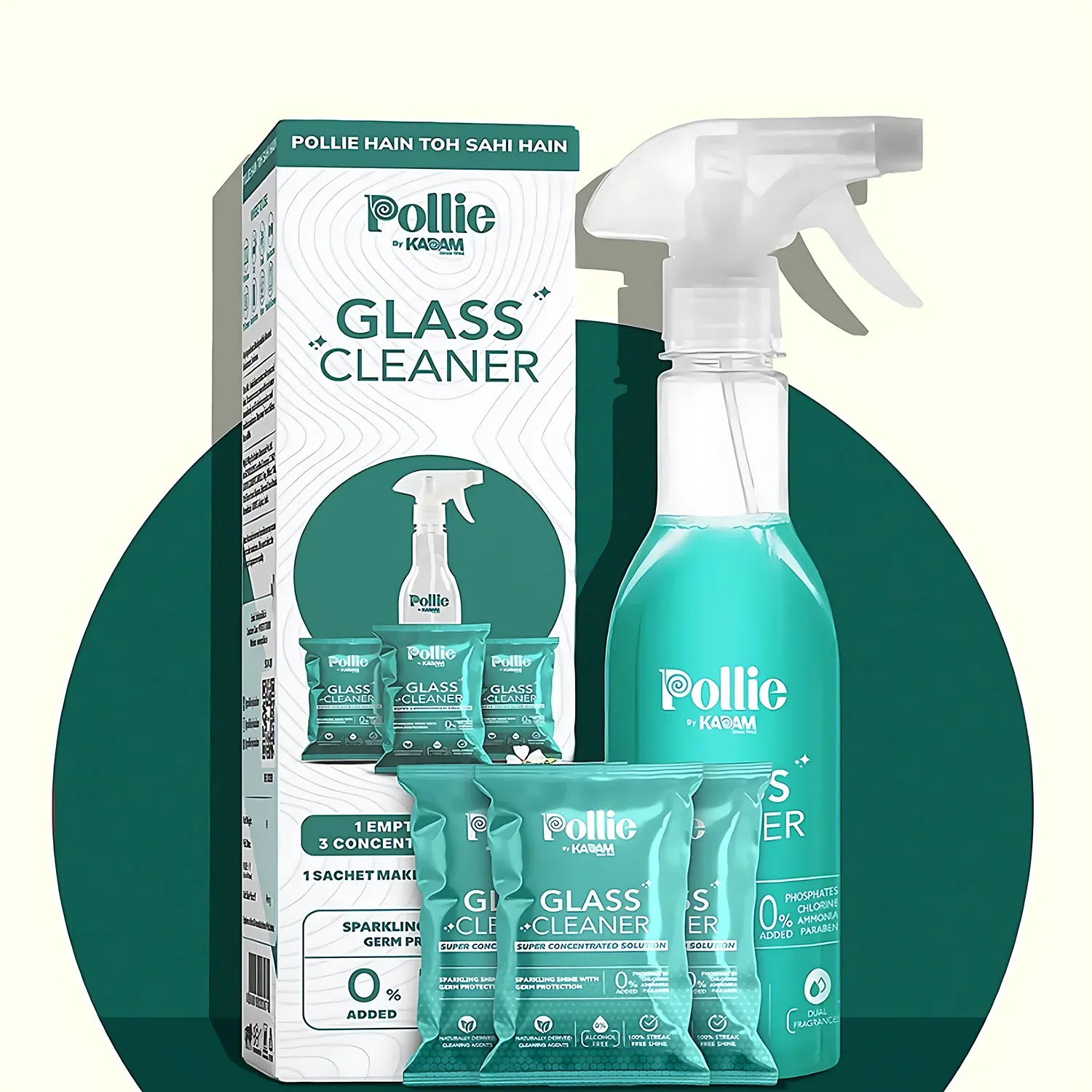 Premium Concentrated Glass Cleaner – Eco-Friendly Refillable Spray Kit - Buy Online at Alikart