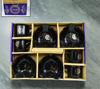 A One 8-Piece Ceramic Tea Cup & Leaf-Shaped Serving Bowl Set