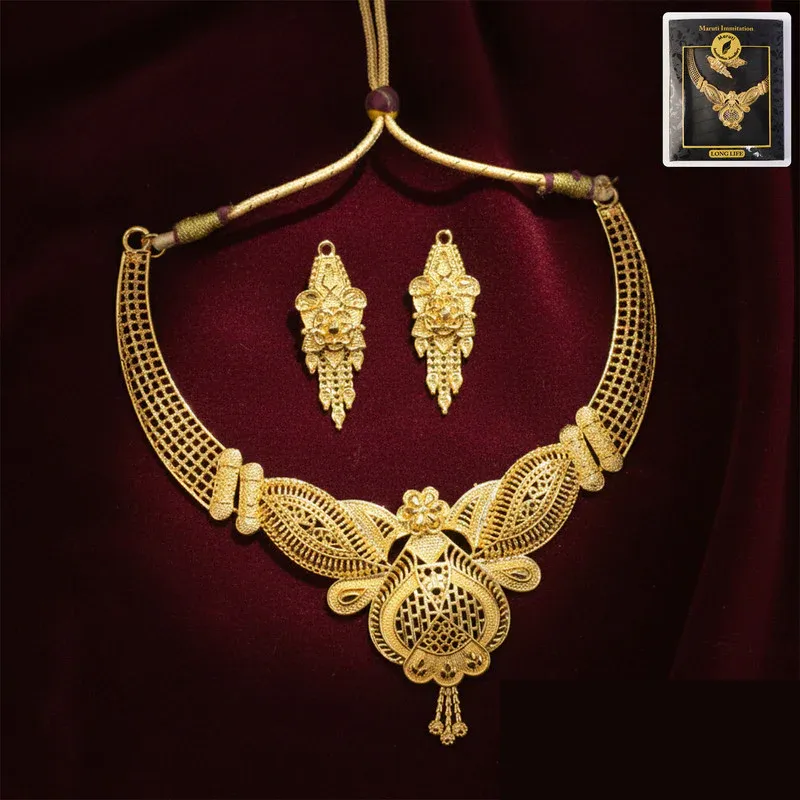 Premium Meshwork Choker Necklace Set – Handcrafted Design for Festive & Bridal Looks - Buy Online at Alikart