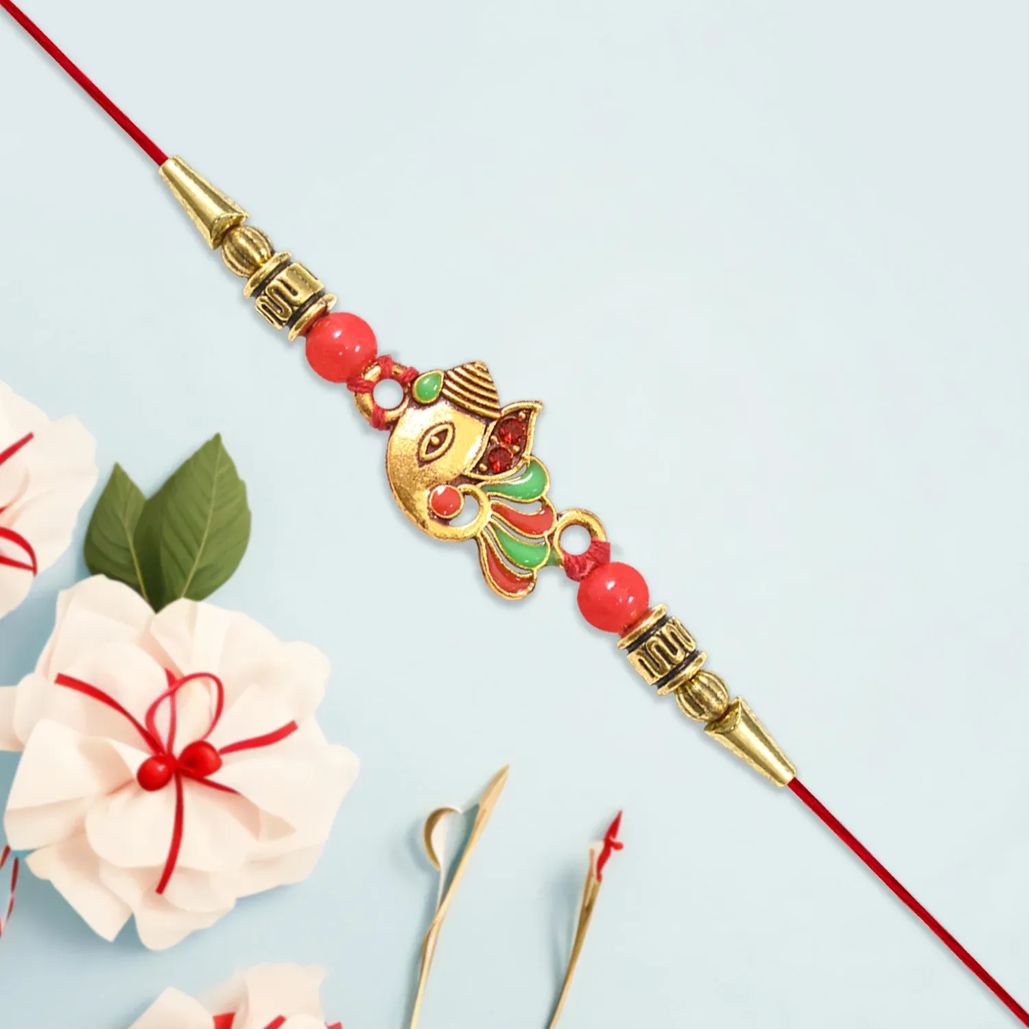Ganpati Rakhi Blessing for Brother's Success – Traditional & Elegant - Detailed Feature View 1
