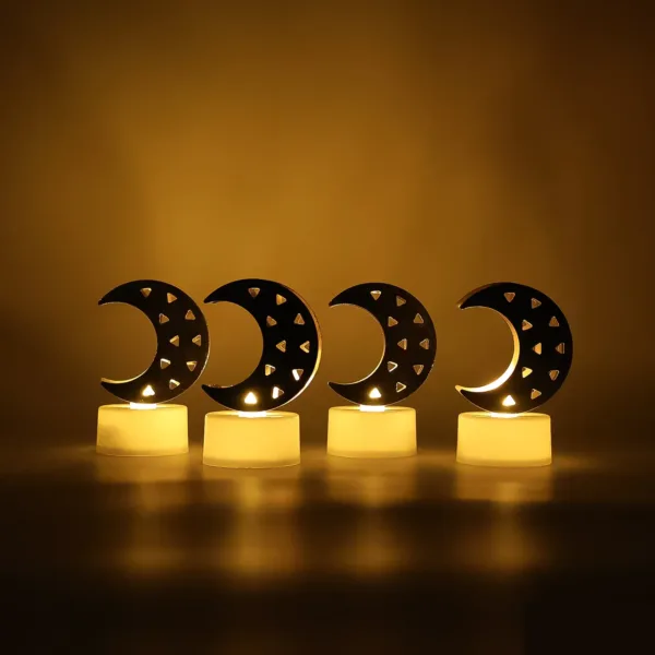 Decorative Moon Shaped Flameless LED Candles (4 Pc)