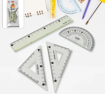 4-Piece Geometry Set, Triangle Ruler Protractor Straight Ruler