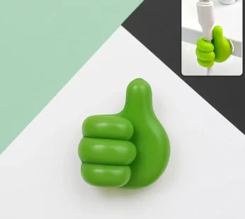 Green Hand-Shaped Wall Clip Holder for Keys & Cables