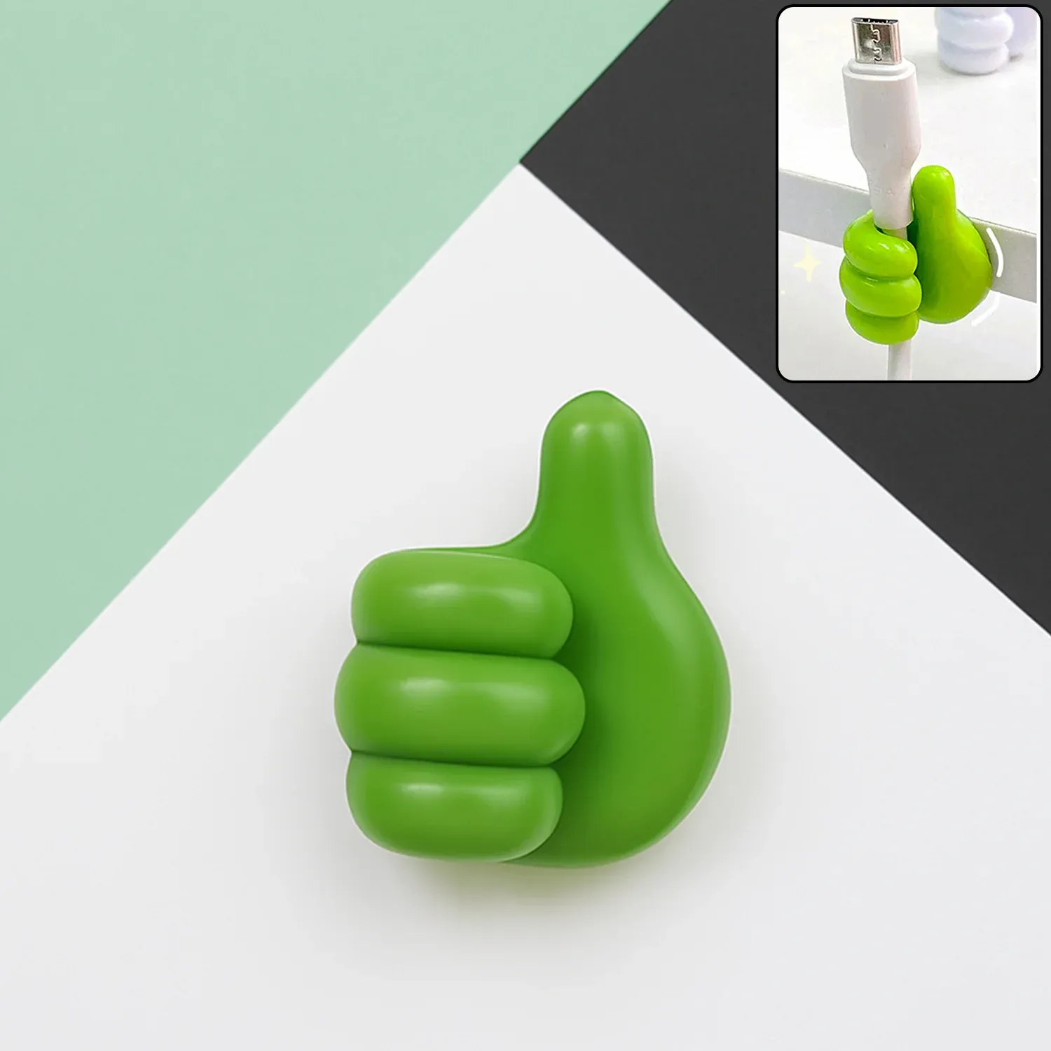 Premium Green Hand-Shaped Wall Clip Holder for Keys & Cables - Buy Online at Alikart
