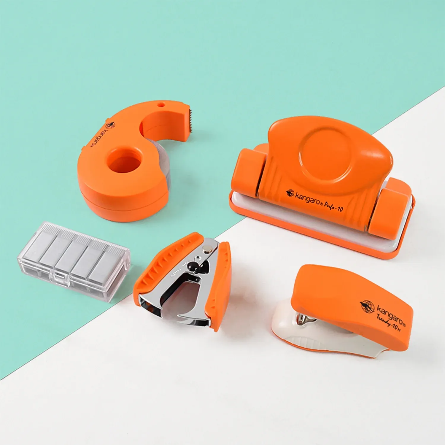 Premium Kangaro 5-in-1 Stationery Gift Set Stapler, Staples, Staple Remover, Tape Dispenser - Buy Online at Alikart