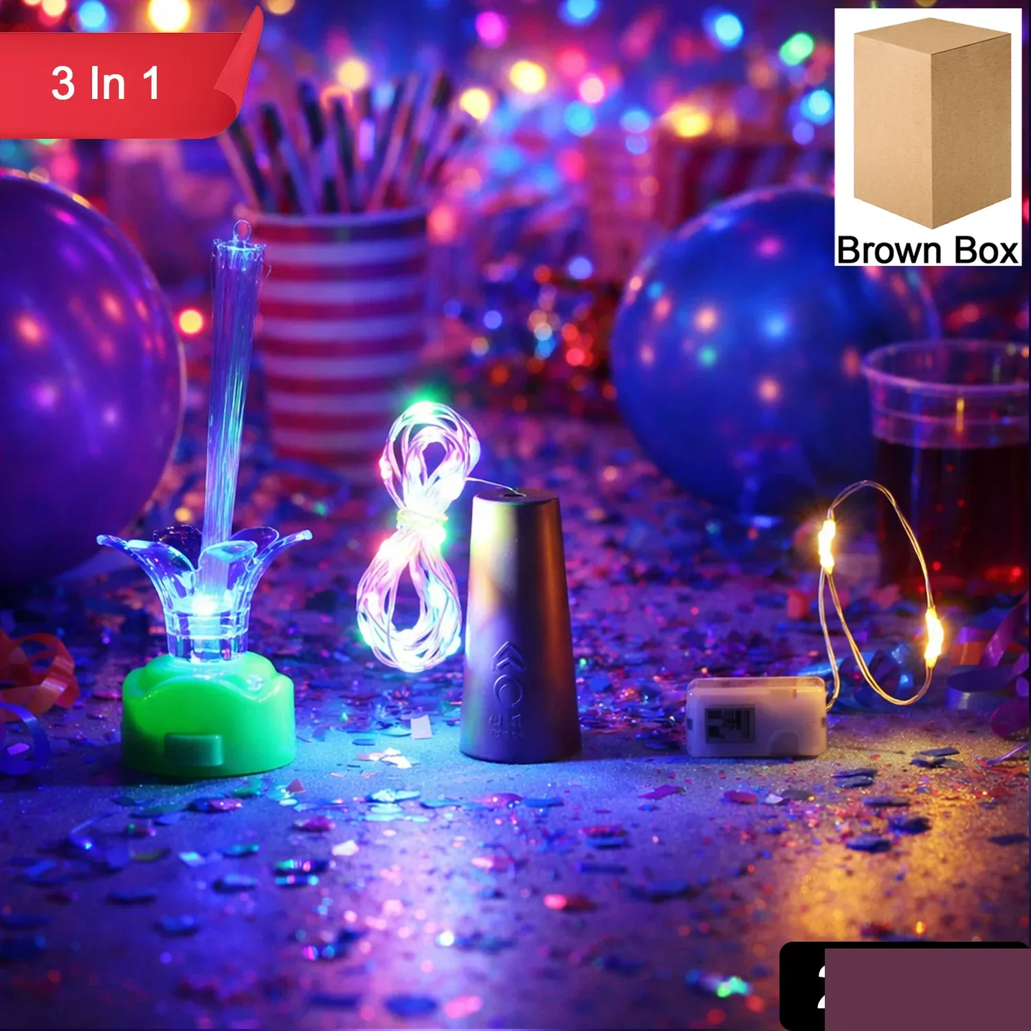 LED Party Light Combo Set – 3-in-1 Festive Decorative Lights - Detailed Feature View 1