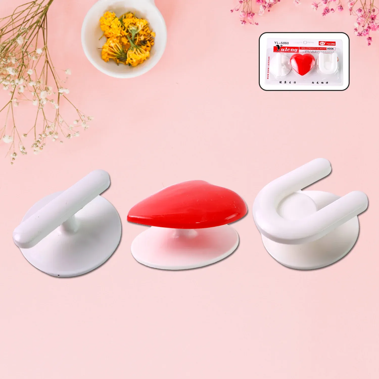 Premium Adhesive Wall Hook Set – Strong Grip & Reusable Utility Hooks (3pc) - Buy Online at Alikart