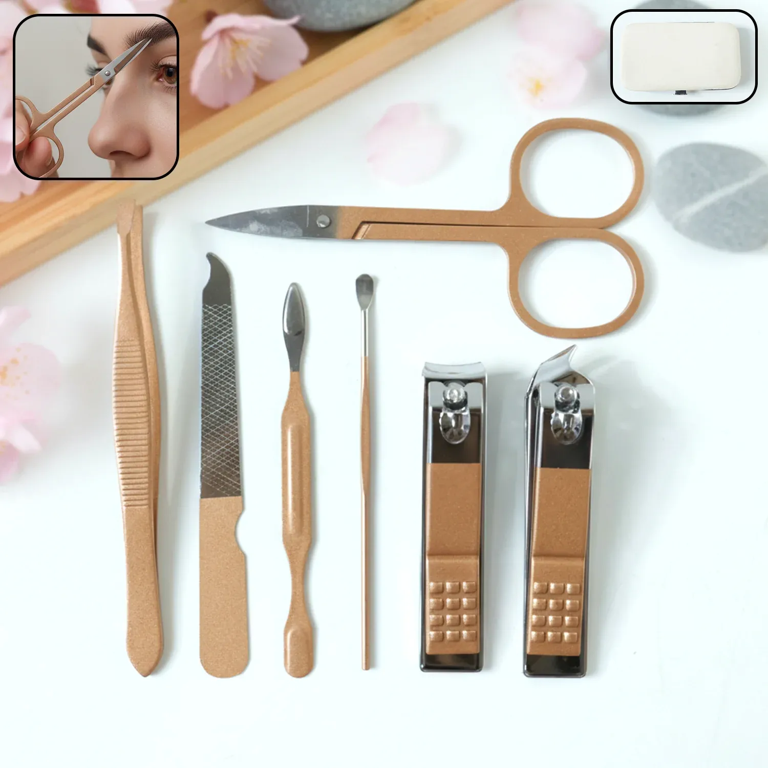 Premium 7-in-1 Premium Manicure & Pedicure Grooming Kit with Compact Case - Buy Online at Alikart
