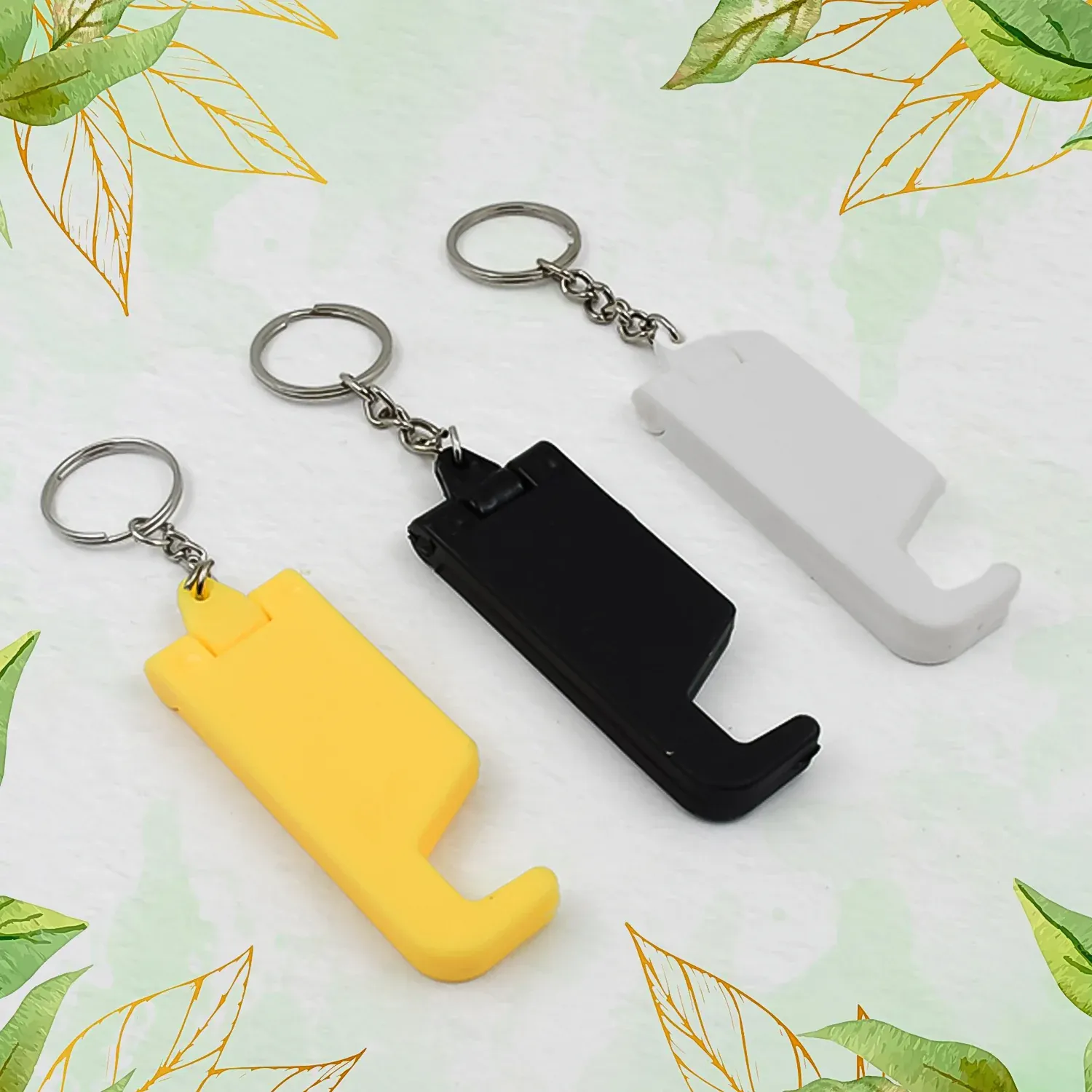 Premium Keychain Mobile Stand – 2-in-1 Plastic Phone Holder (100 Pcs) | Mobiléon - Buy Online at Alikart