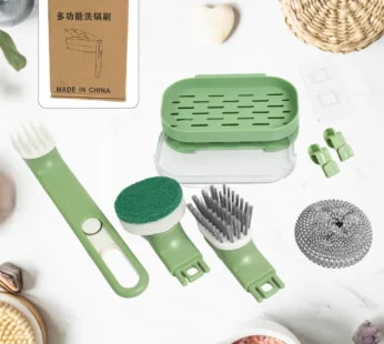 Dish Brush Set with Handle & Replacement Heads, 9-Piece Kitchen Cleaning Kit