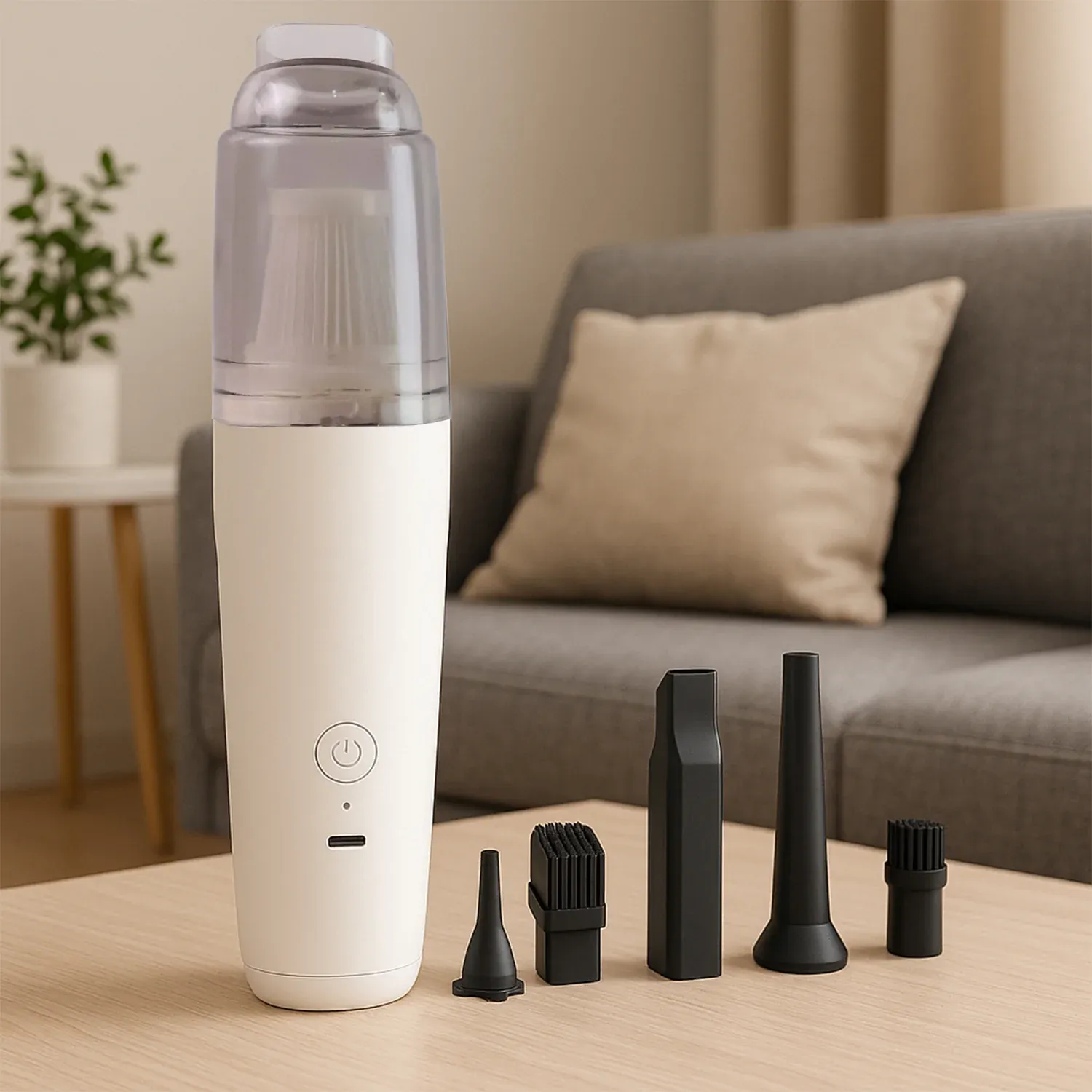 Premium Cordless Rechargeable Mini Handheld Vacuum Cleaner Set with 5 Nozzles - Buy Online at Alikart