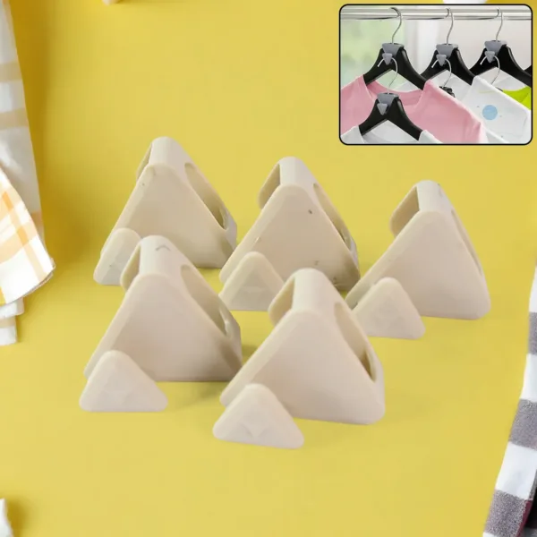 Plastic Triangle Hanger Connector Hooks – Space-Saving Wardrobe Organizer 5 Pcs