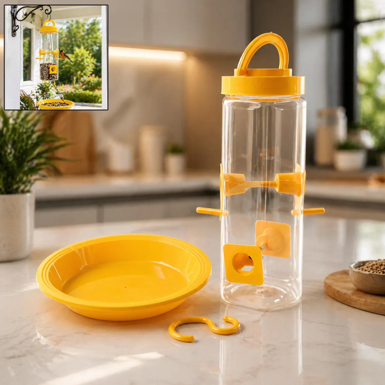 Premium Hanging Bird Feeder with Multi Feeding Ports for Garden & Balcony - Buy Online at Alikart