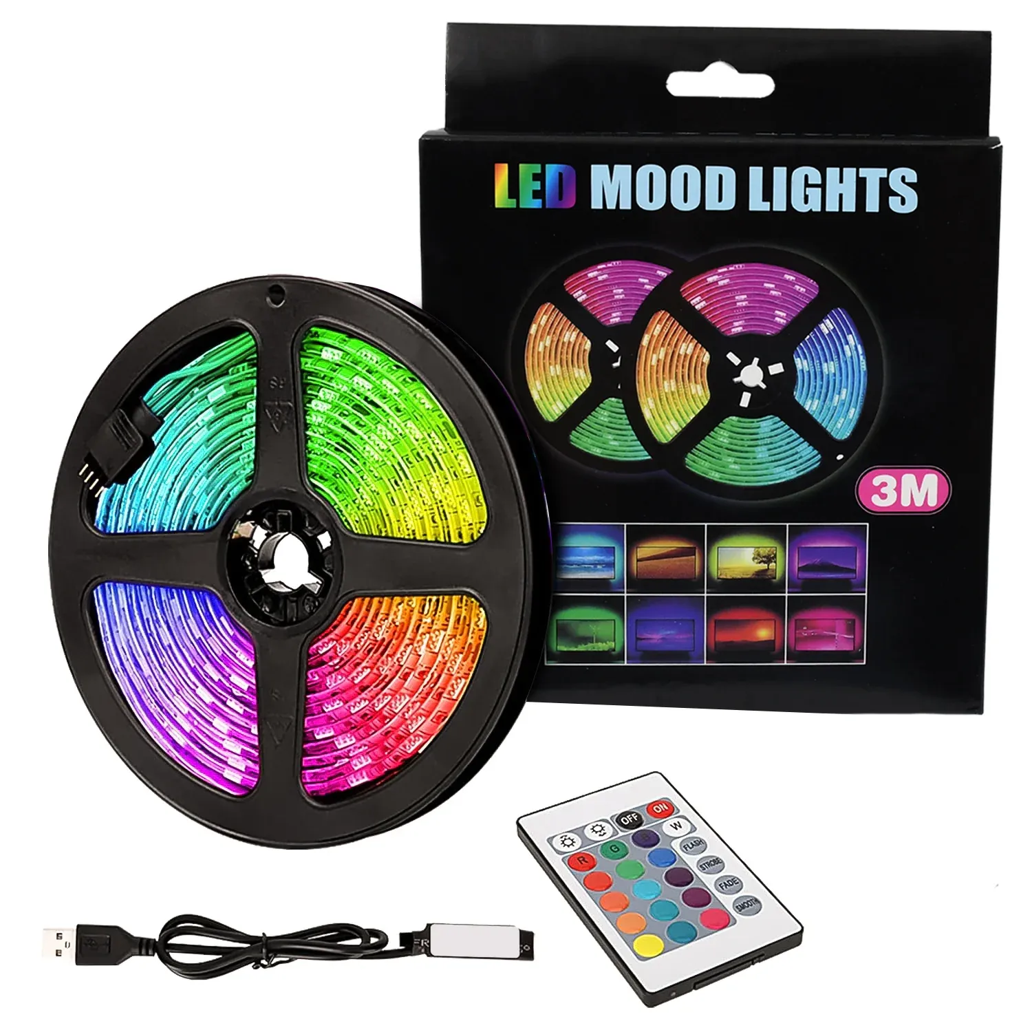 RGB LED Strip Lights – 3M Multi-Colour USB with Remote | Indo Glow - Detailed Feature View 4