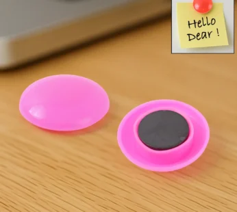 Pink Circular Plastic Board Magnet Button – 30mm (1 Pc)