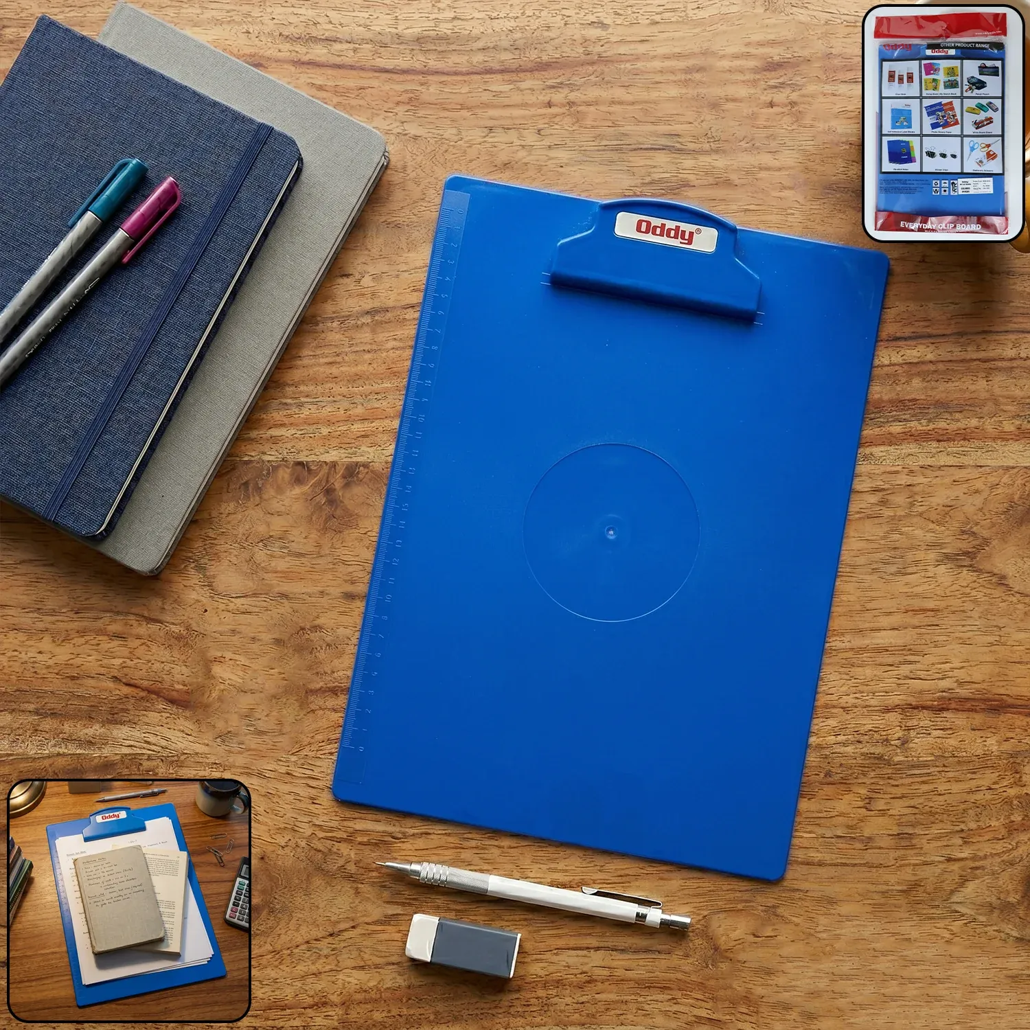 Premium Oddy Plastic Clip Board 1 Pc Blue, A4 Size with Secure Grip - Buy Online at Alikart