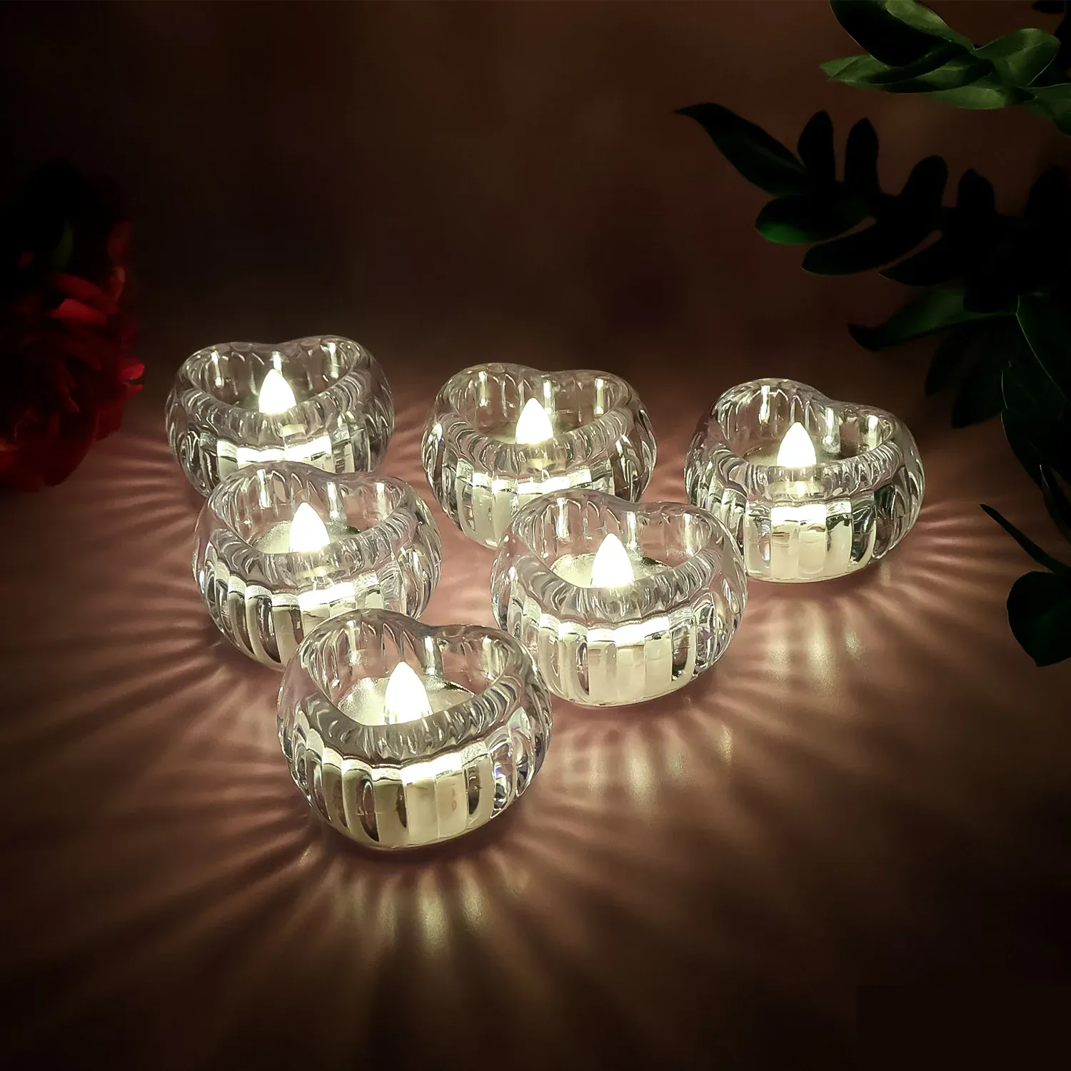 Premium LED Crystal Tealight Decorative Flameless Candles (6 Pc) - Buy Online at Alikart