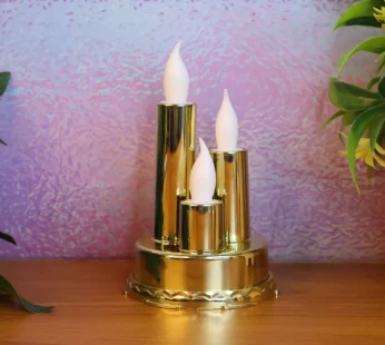 LED Flameless Candle Lamp – Triple Candle Design, Golden Glow
