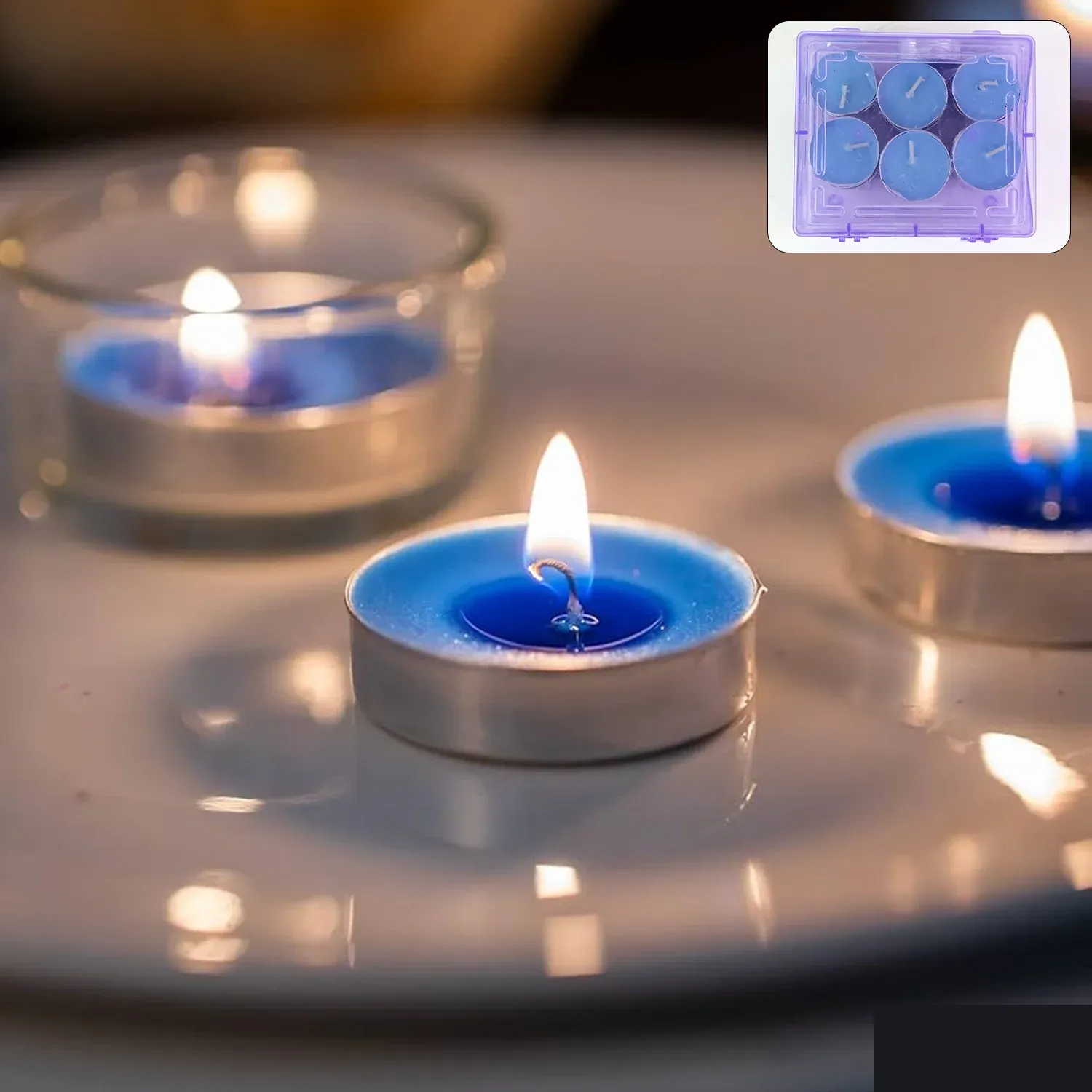 Tea Light Candles Set – 20 Multicolor Flameless Candles - Detailed Feature View 3