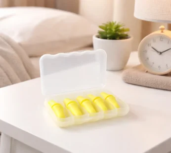 Foam Ear Plugs – Soft Noise Reduction with Storage Case (5 Pairs)