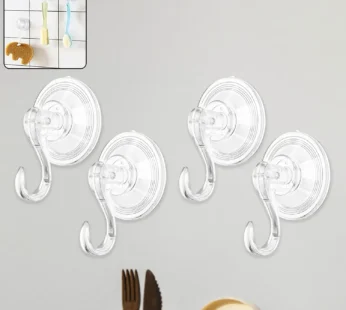 Plastic Suction Cup Hooks – Strong Hold & Reusable 4-Pc Set