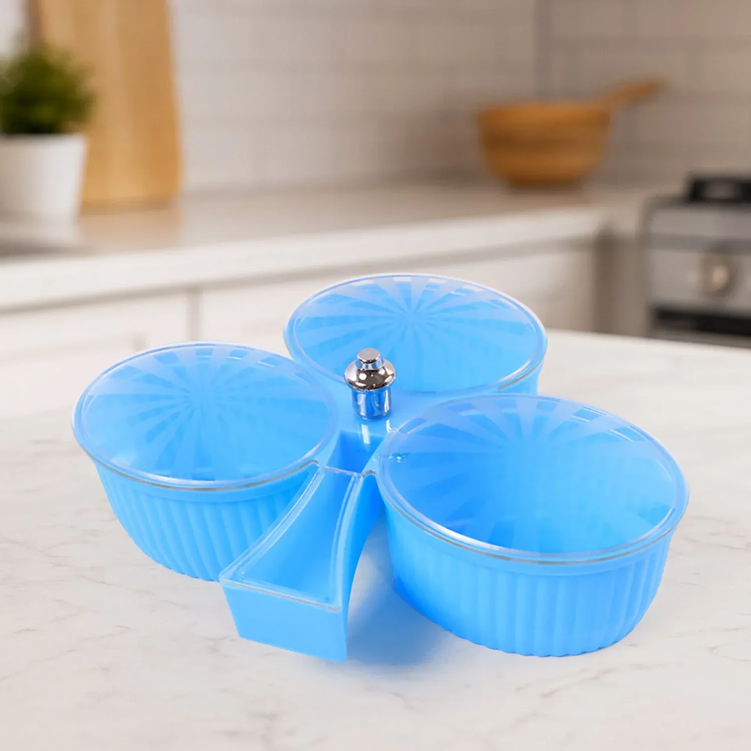 Premium Premium 3-Compartment Revolving Dry Fruit Box with Handle - Buy Online at Alikart