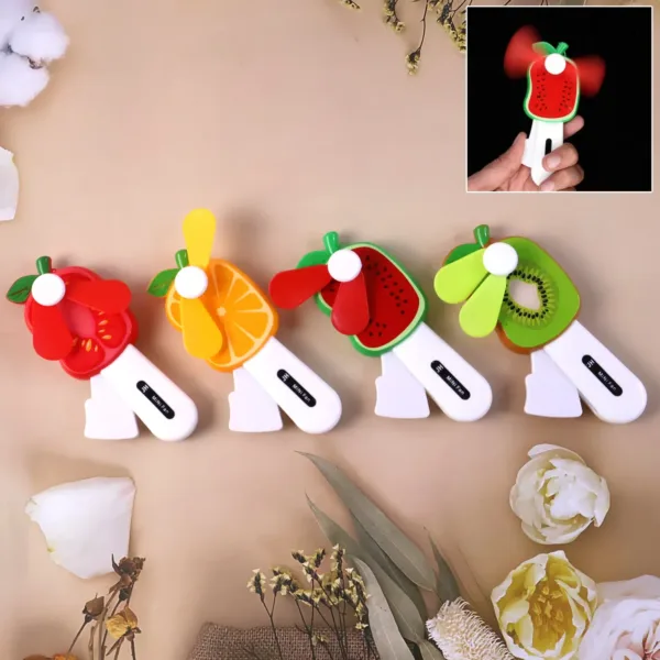 Mini Hand Pressure Fruit-Shaped Fan for Kids – Portable & Fun