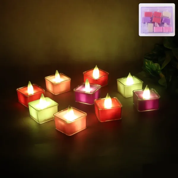LED Flameless Tealight Candles – Vibrant Multicolor Set (9 Pc)
