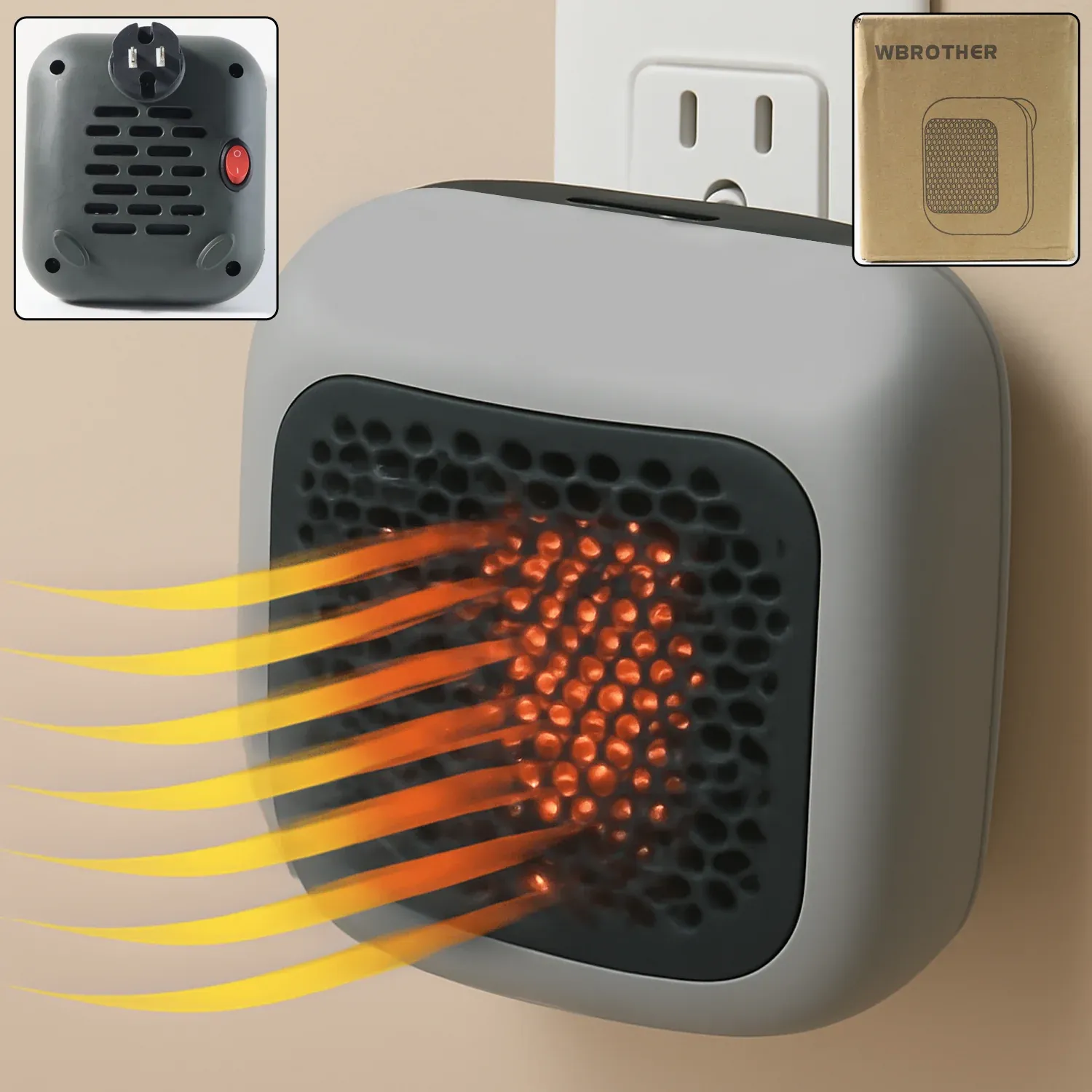 Premium 600W Wall-Mounted Room Heater – Fast Heating & Space Saving - Buy Online at Alikart