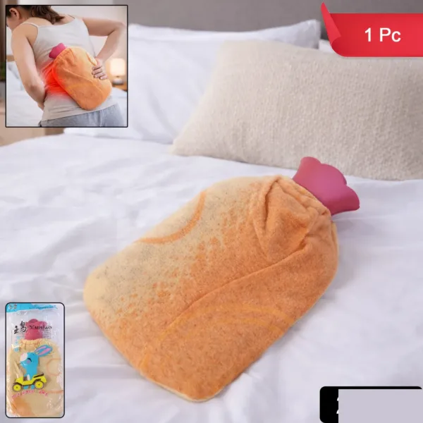 Reusable Hot Water Bag with Soft Fabric Cover for Pain Relief