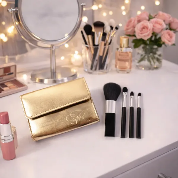 4 in 1 Professional Makeup Brush Set with Premium Pouch