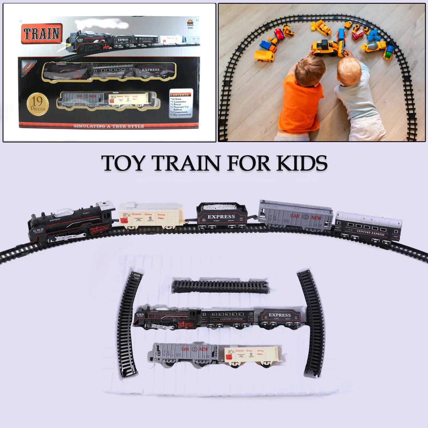 Premium 19-Piece Battery Operated Toy Train Set with Track for Kids - Buy Online at Alikart