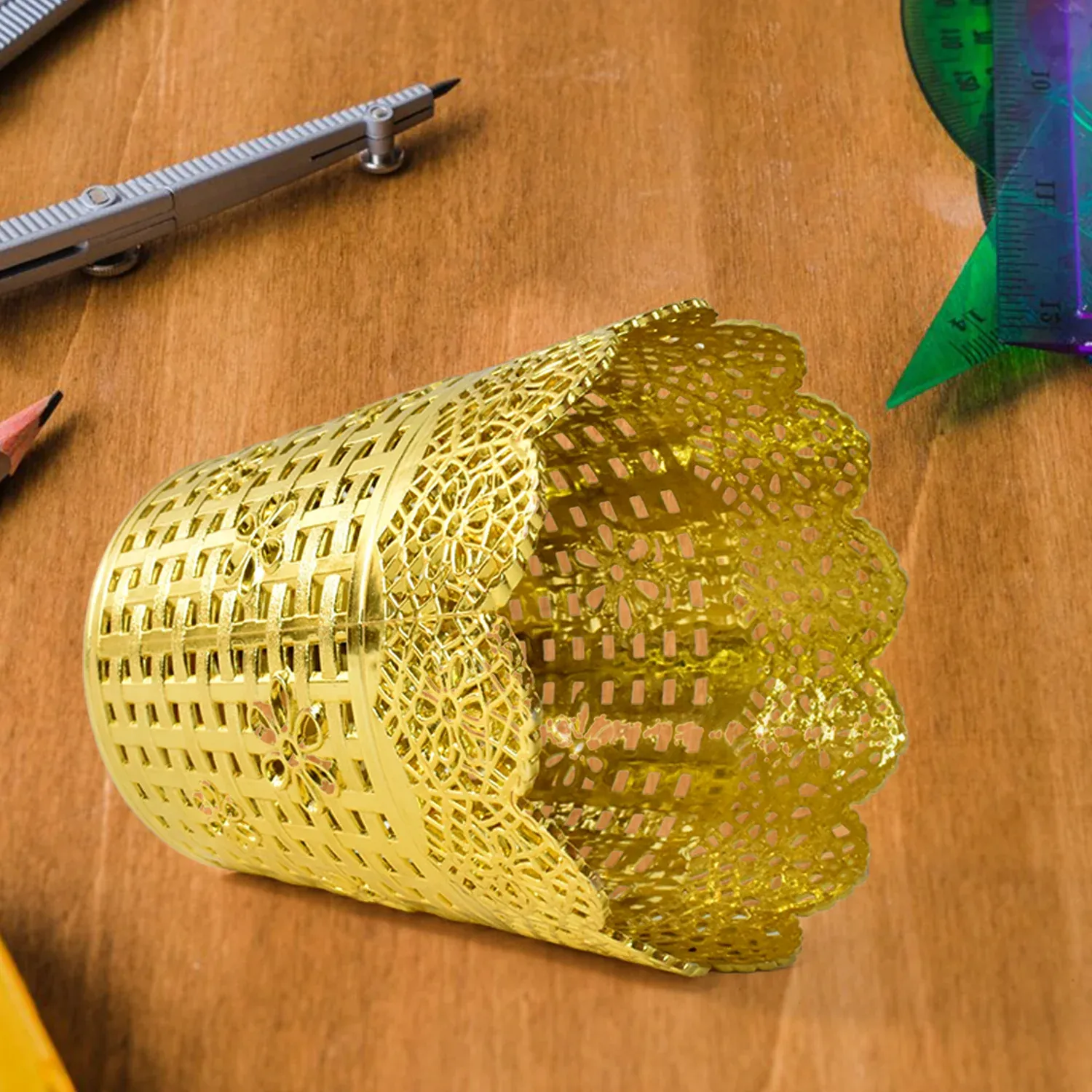 Pen holder Office Desk Metal Mesh Pen Stand (1 Pc) - Detailed Feature View 6