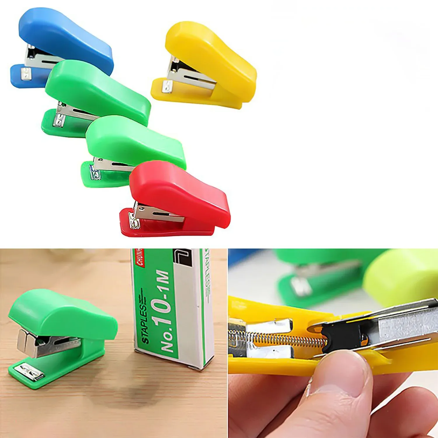 Mini Stapler Set Staples – Assorted Colors | No.10 Staplers with Pins (20 pcs Set) - Detailed Feature View 9