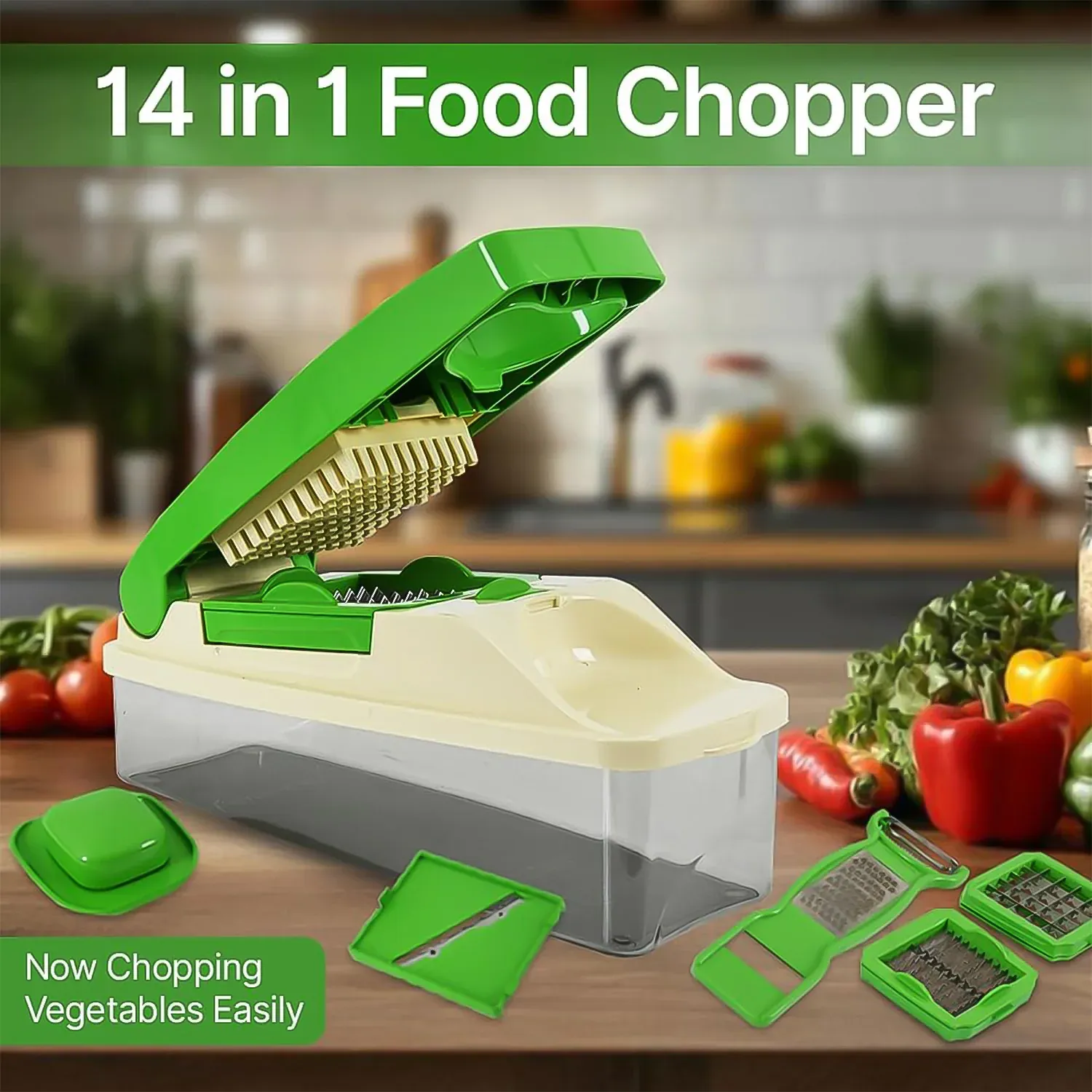 14-in-1 Vegetable Chopper – Multipurpose Fruit & Veg Slicer Set - Detailed Feature View 5