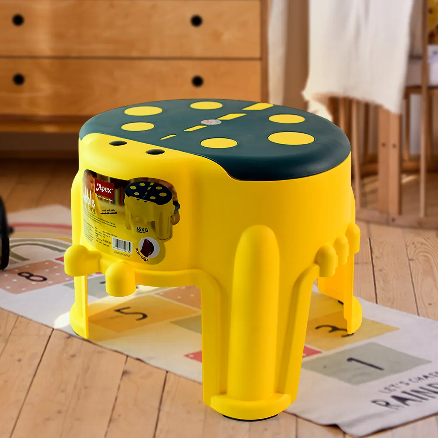 Kids Step Stool – Durable Apex Bubble Plastic with Non-Slip Seat - Detailed Feature View 3