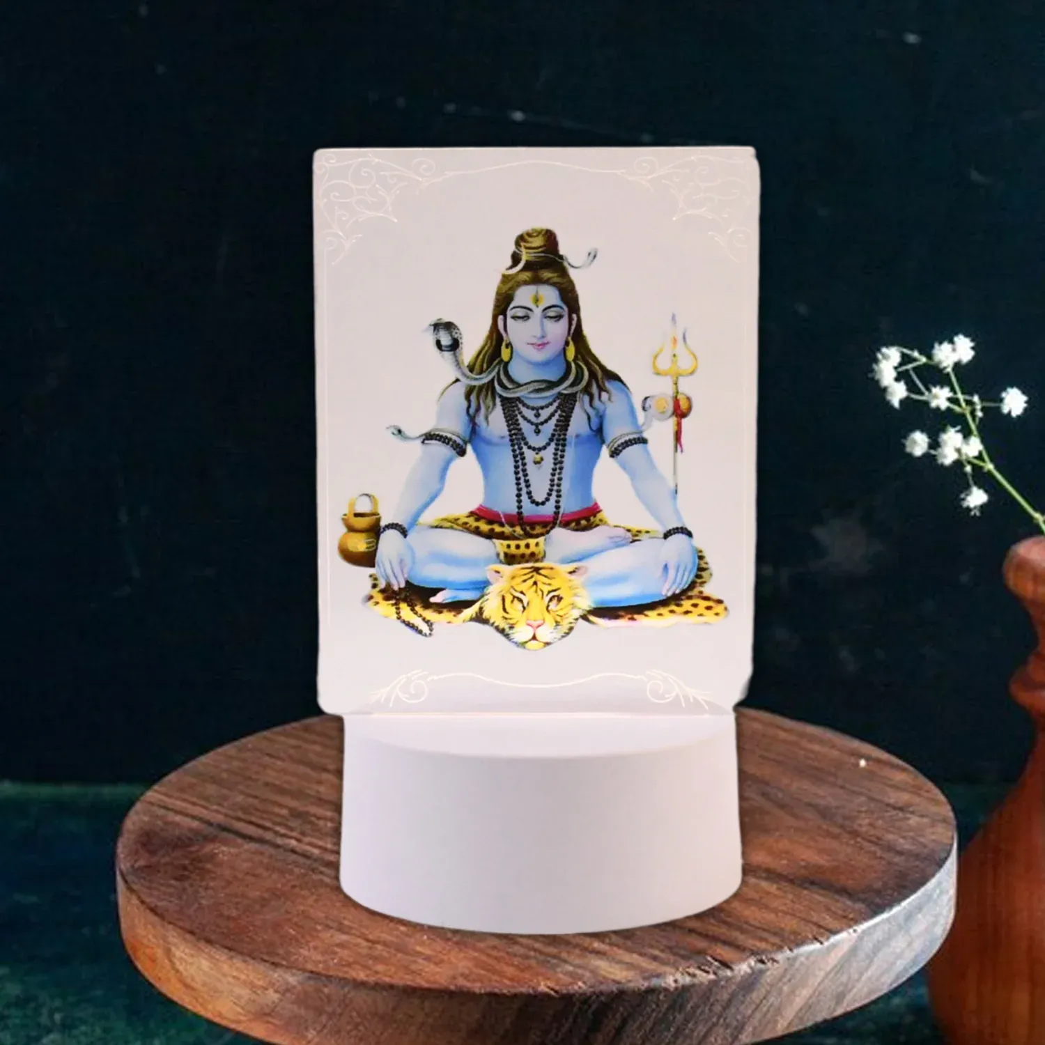 Beautiful 3D Lord Shiva Frame with Soft White Light (1 Pc) - Detailed Feature View 5