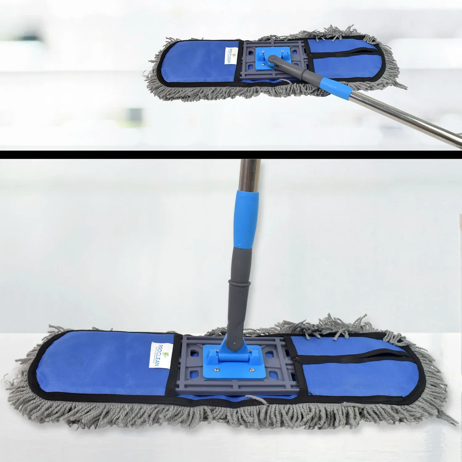 Wet & Dry Cotton Pad Floor Mop with Long Aluminium Handle - Large - Detailed Feature View 2