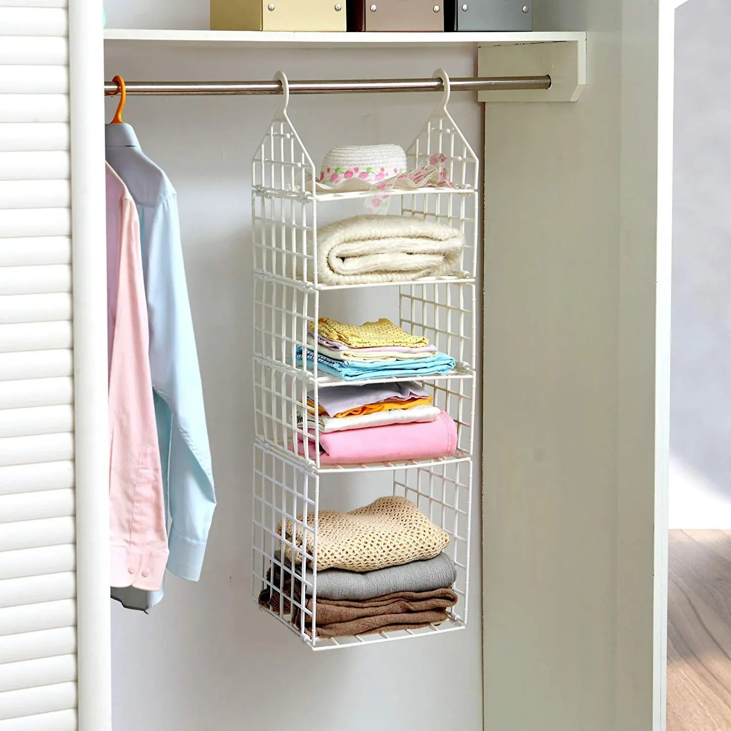 Folding Clothes Hanger – 5-Layer Space Saver Rack | Organivo - Detailed Feature View 2