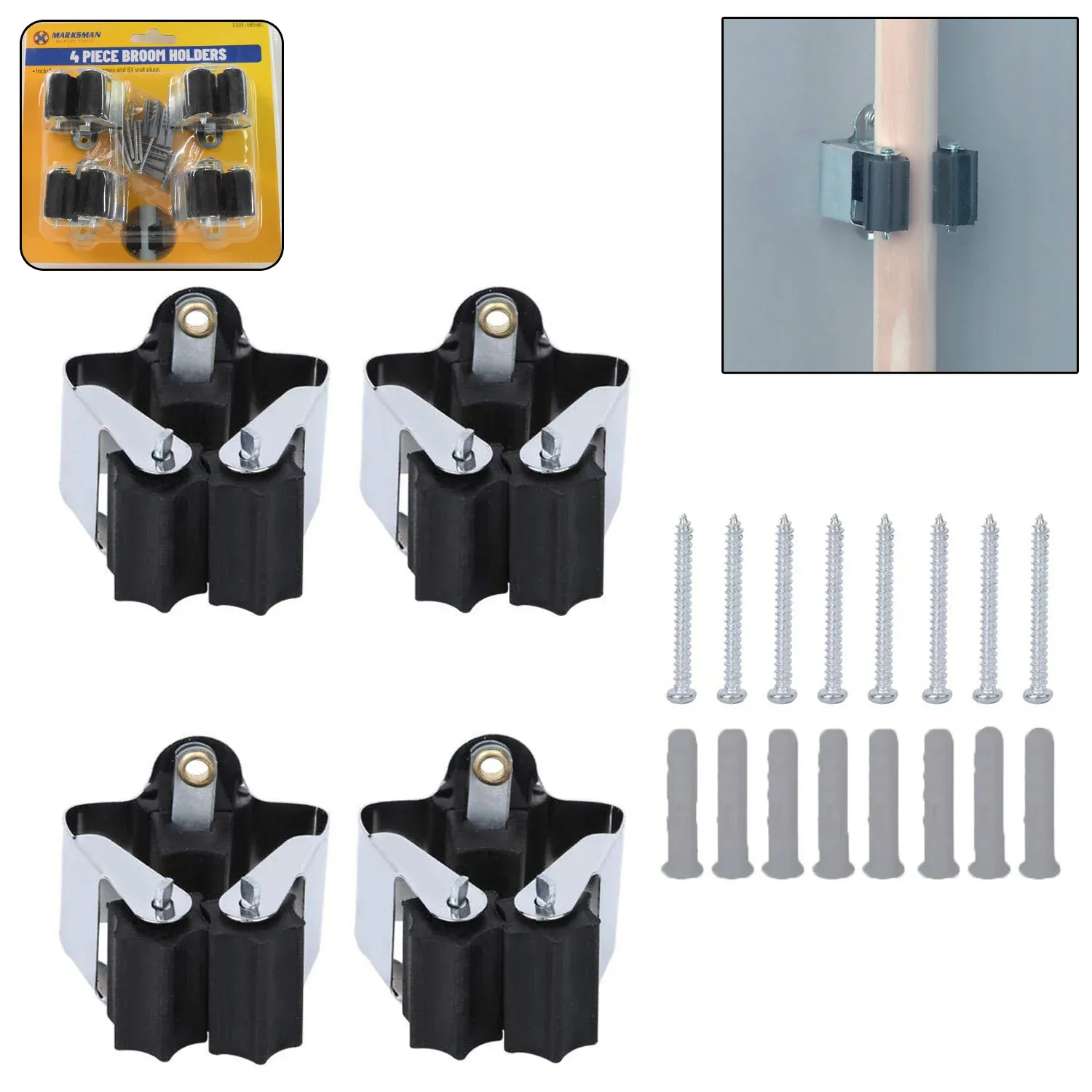 Premium Wall Mount Mop Holder – No-Slide Grip for Home & Garage | GlimmerHome - Buy Online at Alikart