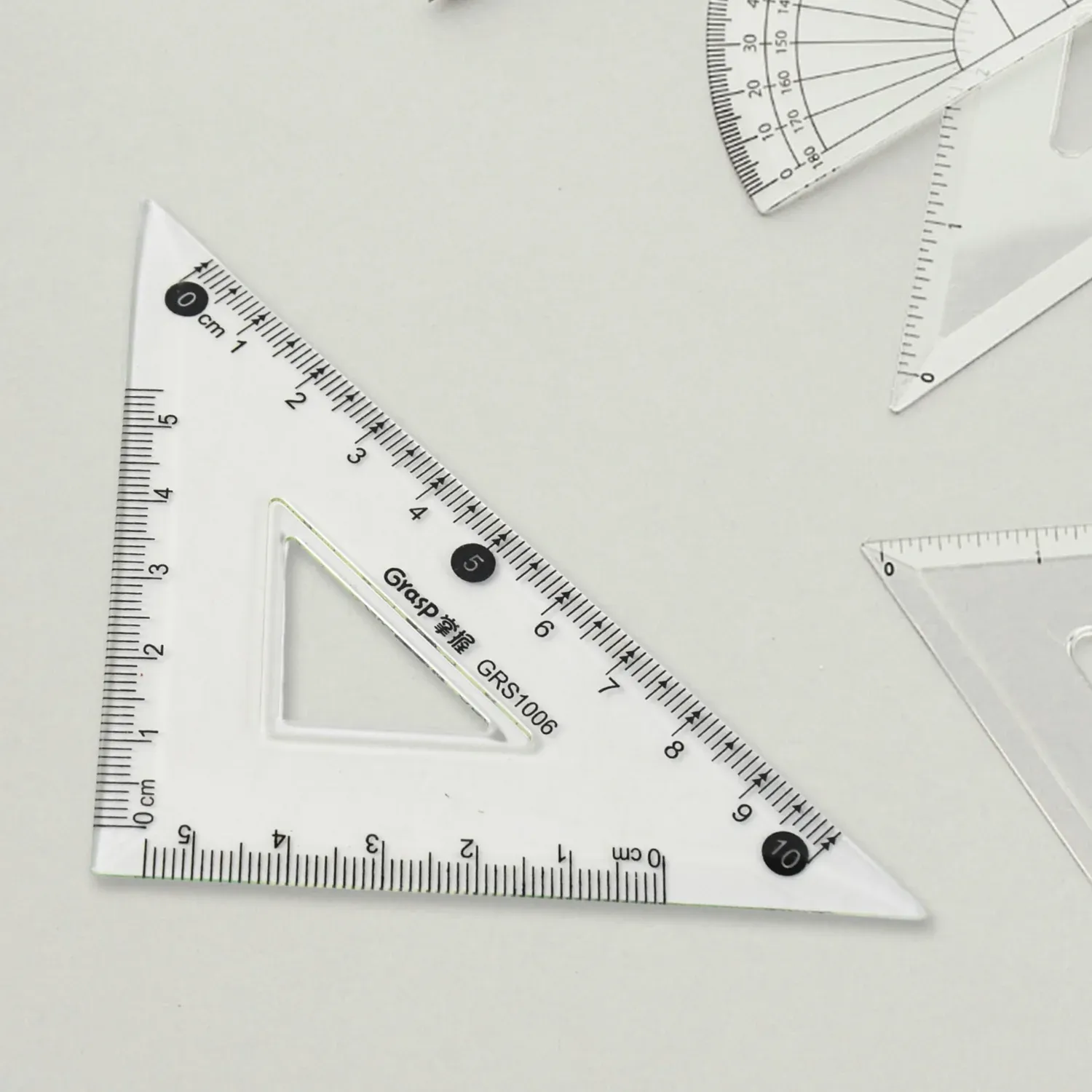 4-Piece Geometry Set, Triangle Ruler Protractor Straight Ruler - Detailed Feature View 2